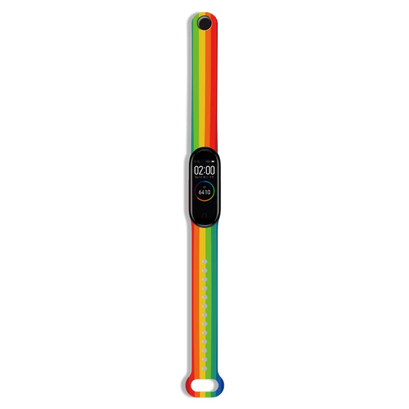 Rainbow Color Silicone strap For Xiaomi Mi band 5 6 4 3 NFC Wristband for mi band 6 5 4 3 replacement smart strap my band 5