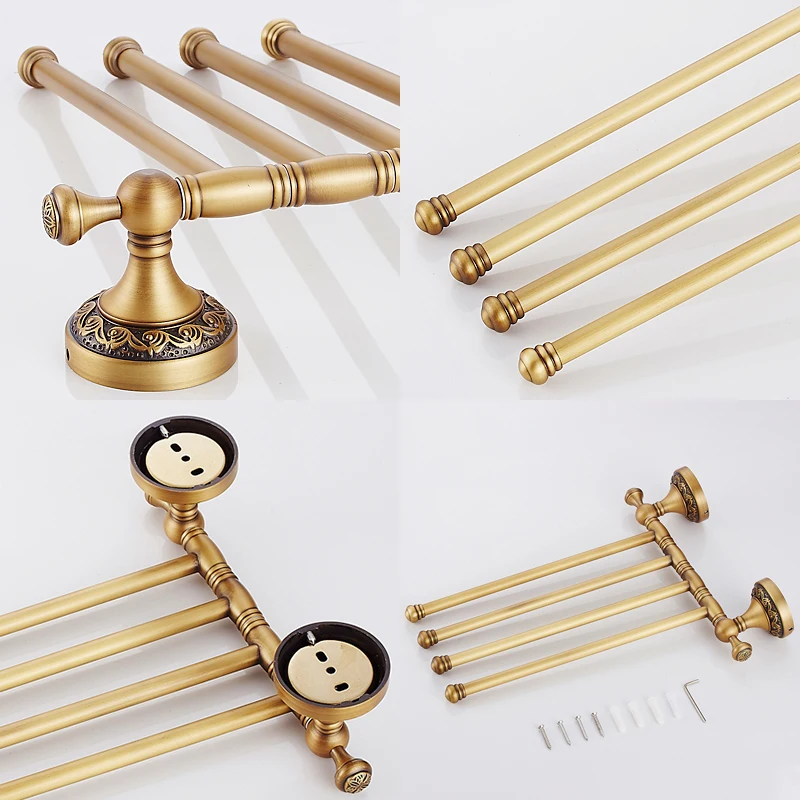 Bathroom Accessories Towel Holder Antique Bronze Movable Bath Towel Rack Bathroom Hardware 8024DH-4