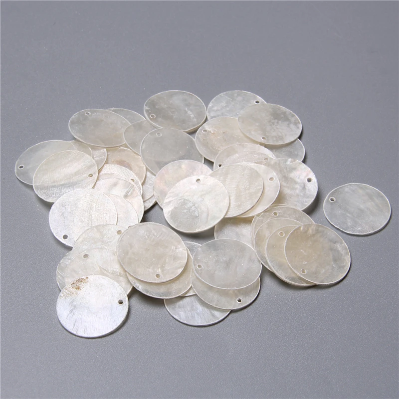 Natürliche transparente runde Muschelstücke für die Schmuckherstellung, Ohrringe, lose Bulk-Muschel-Charm-Perlen, Zubehör, handgefertigter Schmuck zum Selbermachen – Detail 16