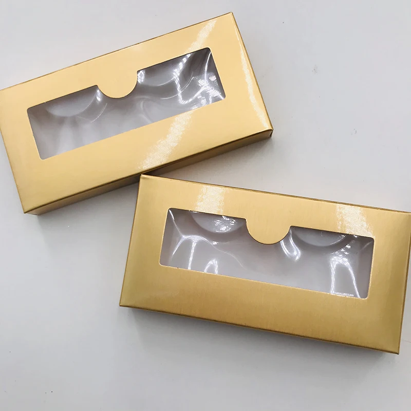 

2020 New holographic gold lashes box 20/50/100/200 pcs soft paper eyelashes packaging for false eyelashes