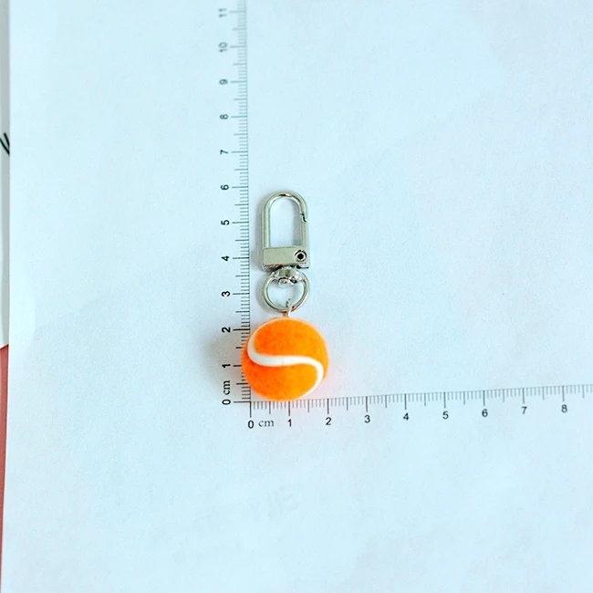 2024 Creative Tennis Ball Imitation Sports Game Cute Keychain For Women Key Chains Ring Car Bag Pendent Airpods Accessories D475