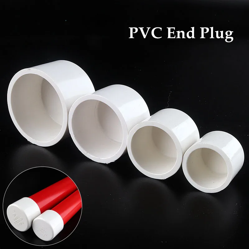 5~100pcs Size 20~50mm PVC Water Supply Pipe End Plug Connector Plastic End Cap Fittings Irrigation System Watering White Parts