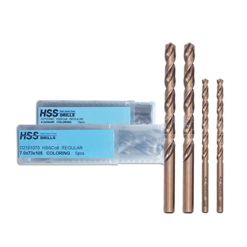 HSSCo8 Bor Putar Batang Lurus D2101 100% Asli 1.0Mm-13.0Mm Titanium Baja Tahan Karat Paduan Nikel-kromium