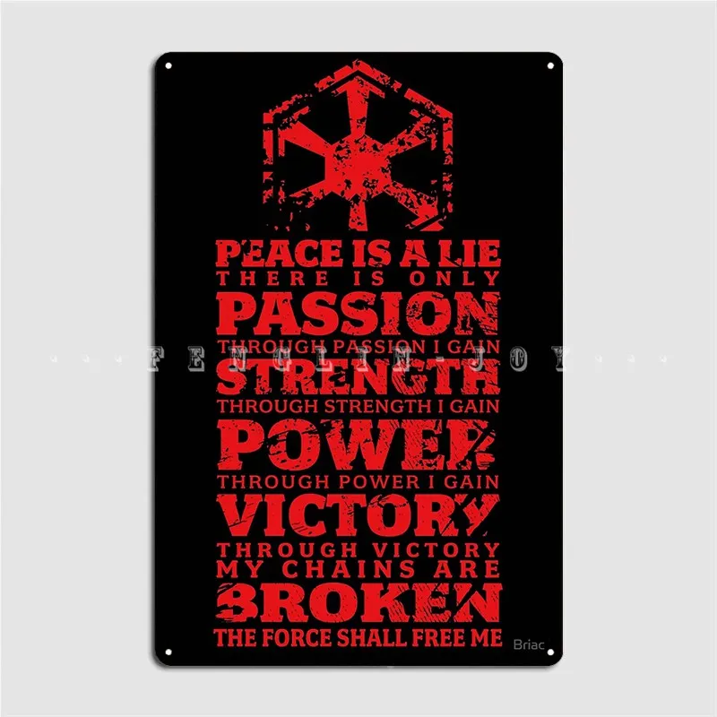 Code Of The Sith Metal Plaque Poster Wall Decor Printing Club Pub Garage Tin Sign Poster