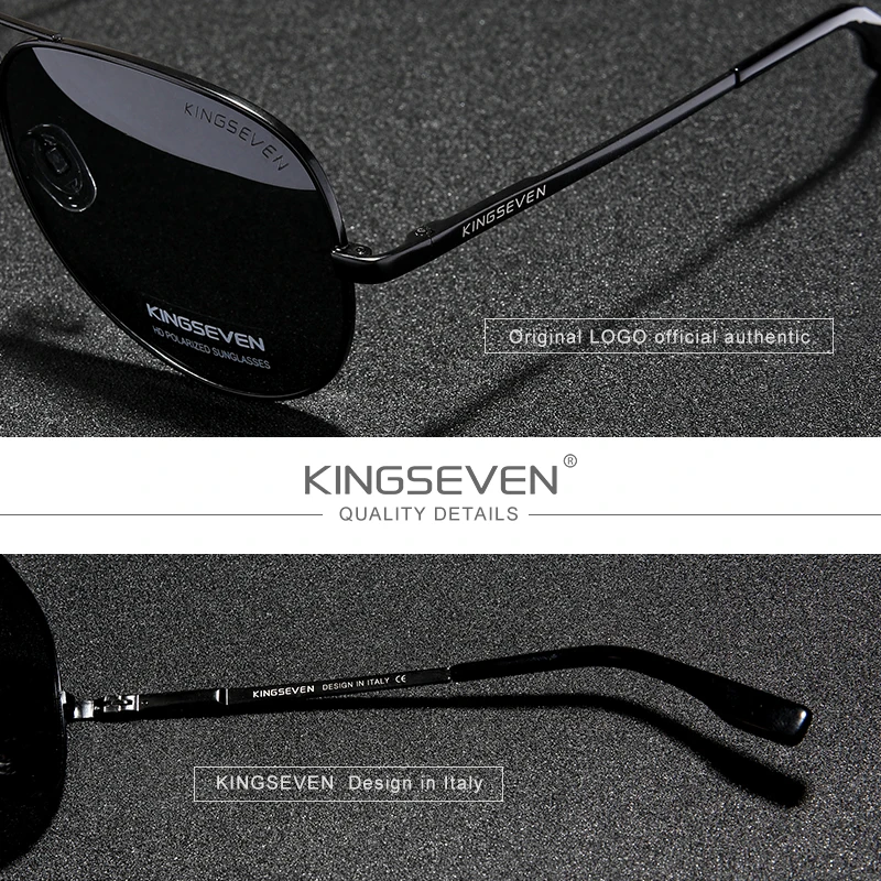 KINGSEVEN Brand Men Aluminum Sunglasses 2022 New Polarized UV400 Mirror Male Sun Glasses Women For Men Oculos de sol 7735