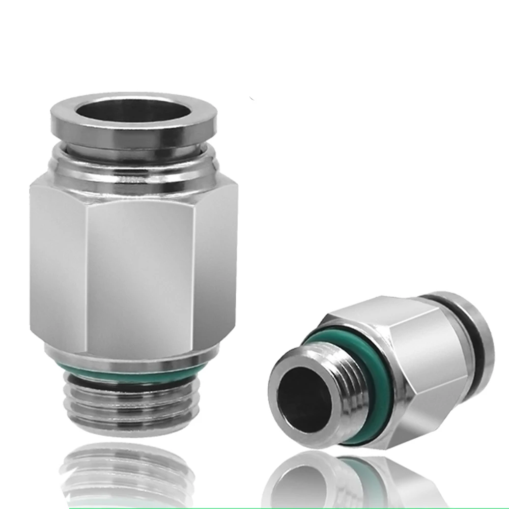 

Пневматический быстроразъемный резьбовой соединитель из нержавеющей стали 304 для резьбы M5 1/8 1/4 3/8 1/2 BSP, уплотнительное кольцо для внешней резьбы