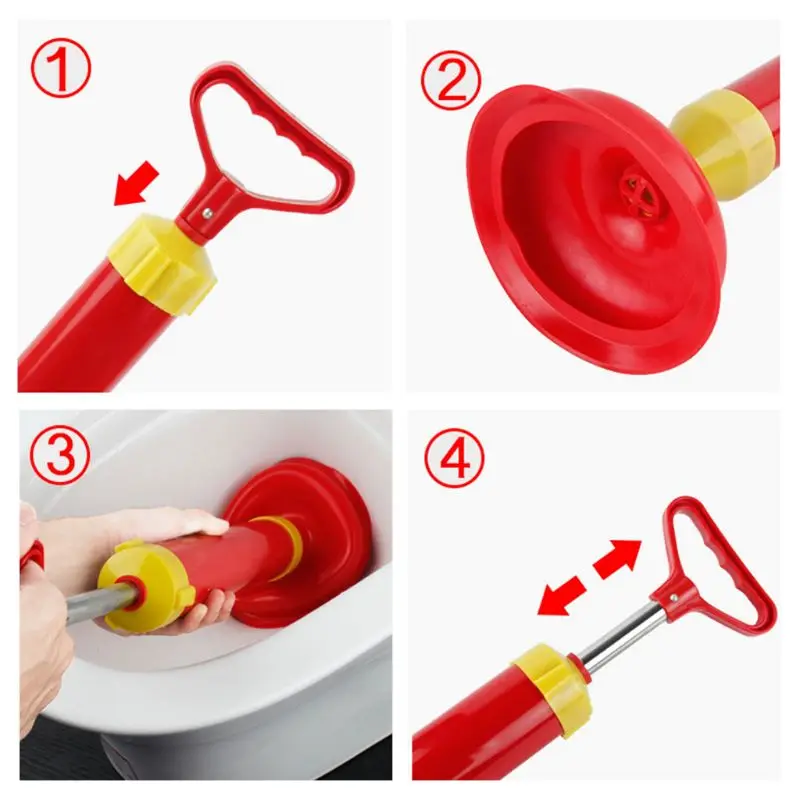 Powerful Bathroom Clog Cleaner Toilet Sink Drain Blaster Air Pump Plunger Suction Cup Pipe Home Cleaning Tool