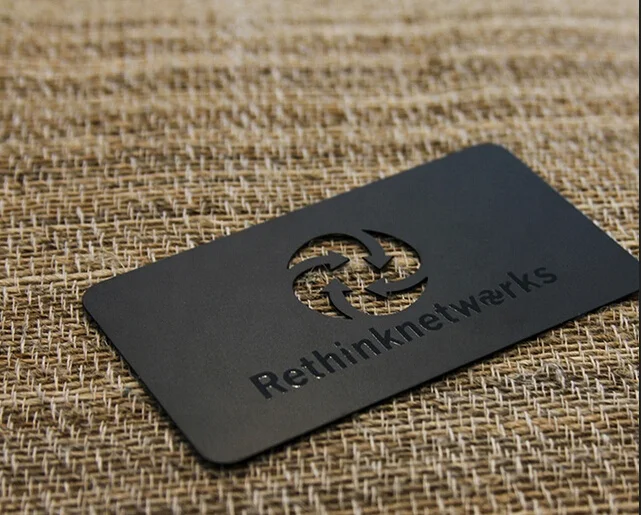 Black color metal plate etching metal stainless steel business card with matte surface