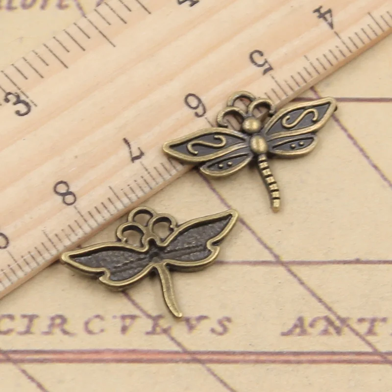 20pcs Charms Dragonfly 16x22mm Tibetan Bronze Silver Color Pendants Antique Jewelry Making DIY Handmade Craft