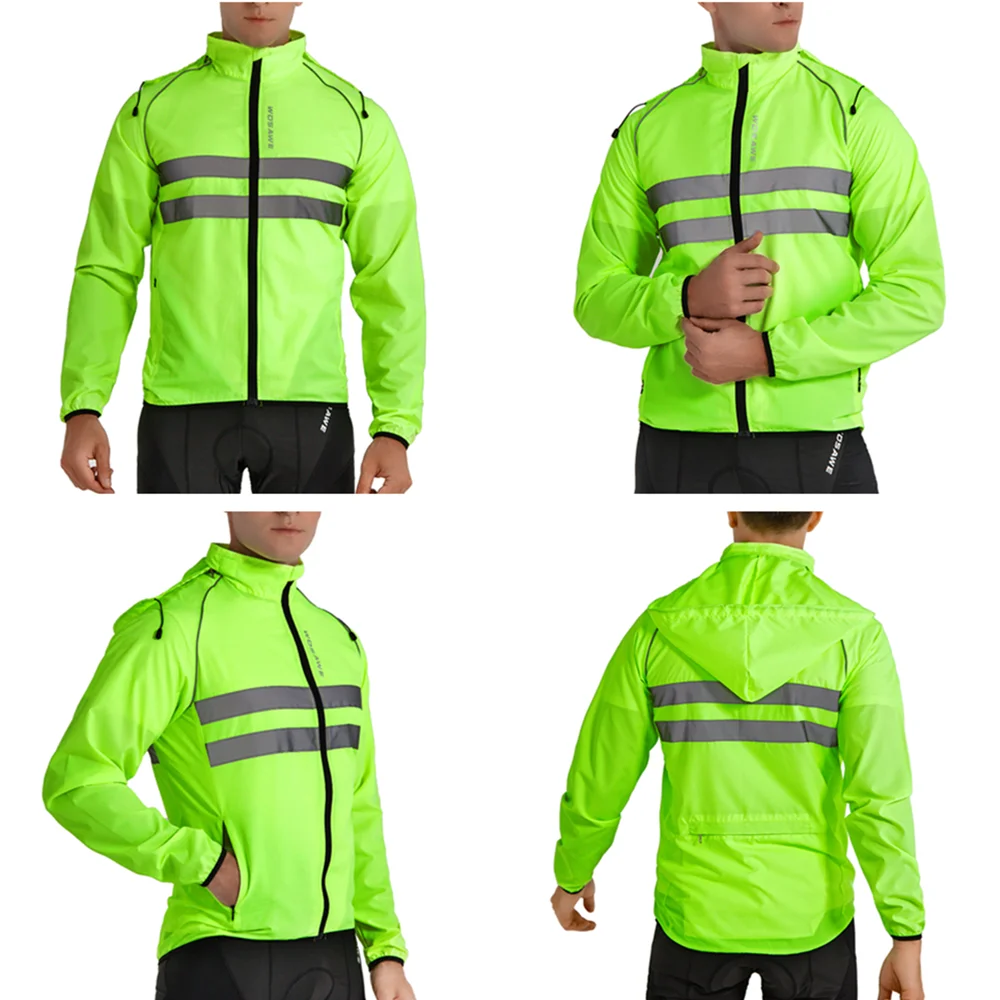 Wosawe Kapuzen kappen reflektierende Frauen Männer Fahrrad jacken wind dichte Laufsport mantel MTB Fahrrad Fahrrad Trikot Wind jacke