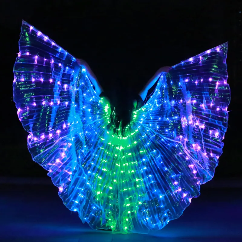 Ruoru Belly Dance Led Isis Wings with Remote Control Bellydance Carnaval Costume Egypt Angle Wings Costume Adult Wings Stick