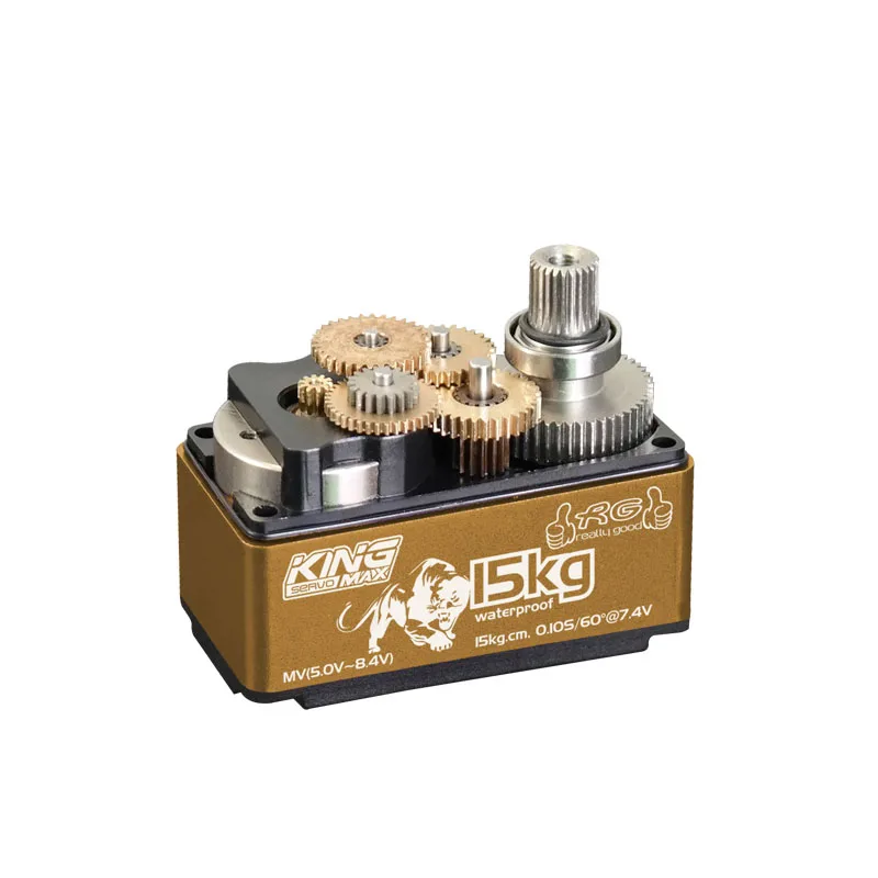 KINGMAX-Servo RGD01L 52g 15kg.cm 5-8,4 V, engranaje de Metal Digital de alto rendimiento, bajo perfil, Servos para coche de carreras 1/8 1:10 RC
