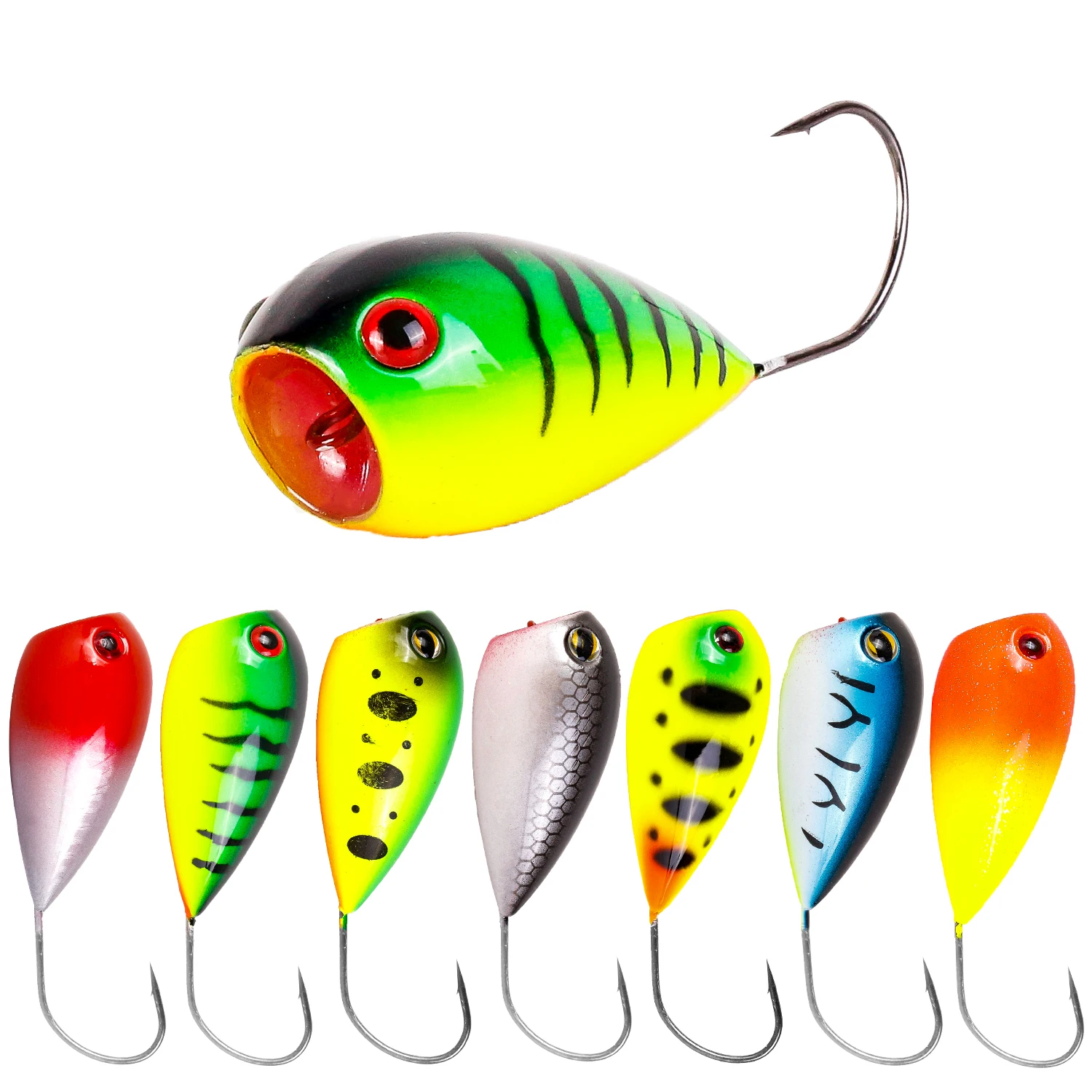 1Pcs Floating Popper Fishing Lure Crankbaits 8cm 13g Artificial Plastic Hard Baits With Single Hook Wobblers Pesca Tackle