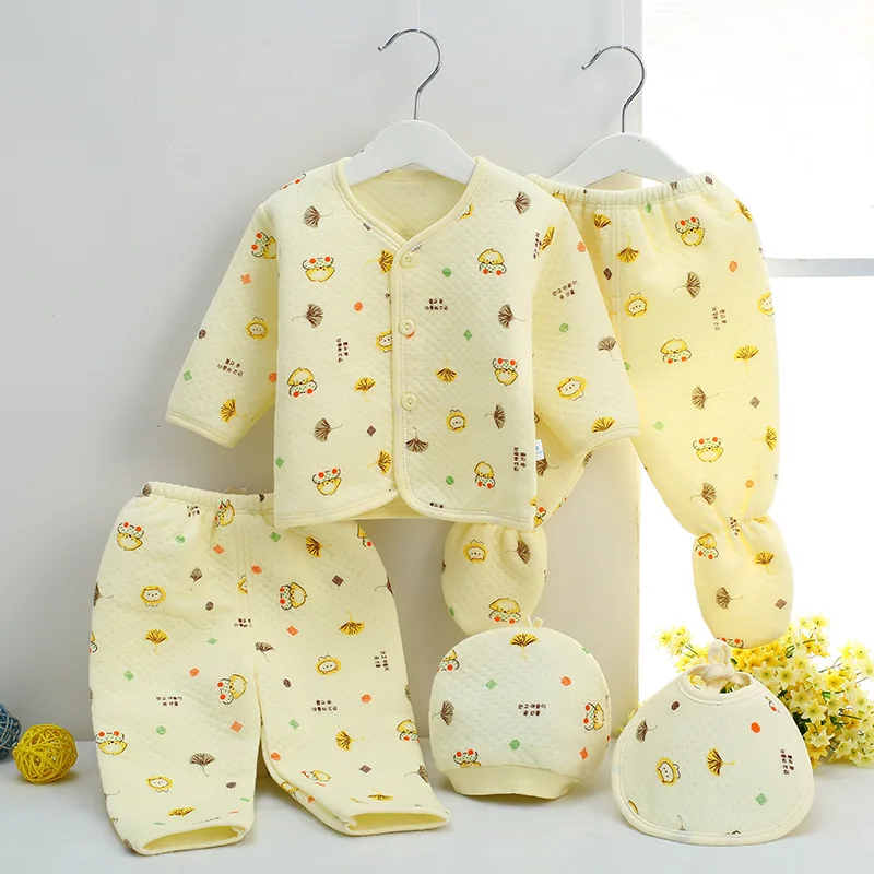 5pcs! 2023 Winter high quality Warm Underwear baby sets new born baby boy clothes and girl clothing infant set for NB 0-3M