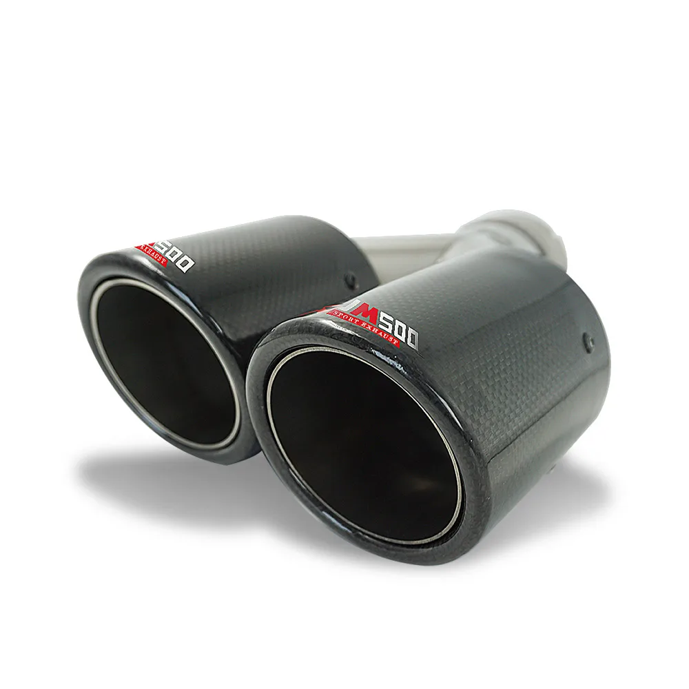 SUMSOO 1 Piece Car Exhaust Dual Tip Y Shape Double Outlet Carbon Fiber Auto Muffler Pipe for Universal Car Accsesories