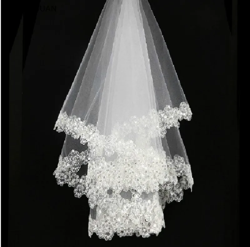 Accessori da sposa Corto Veli da sposa, Senza Pettine Bianco Velo di Pizzo Veli Da Sposa di Alta Qualità A Buon Mercato