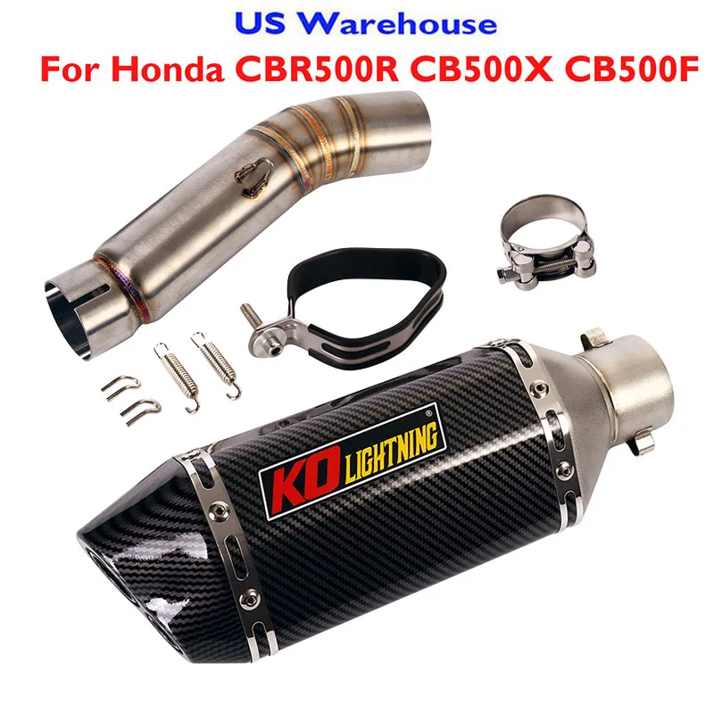 

CBR500R CB500X CB500F Slip on 51mm Exhaust Muffler with DB Killer Baffles Connector Link Tube for Honda CBR500 CB500F CB500X