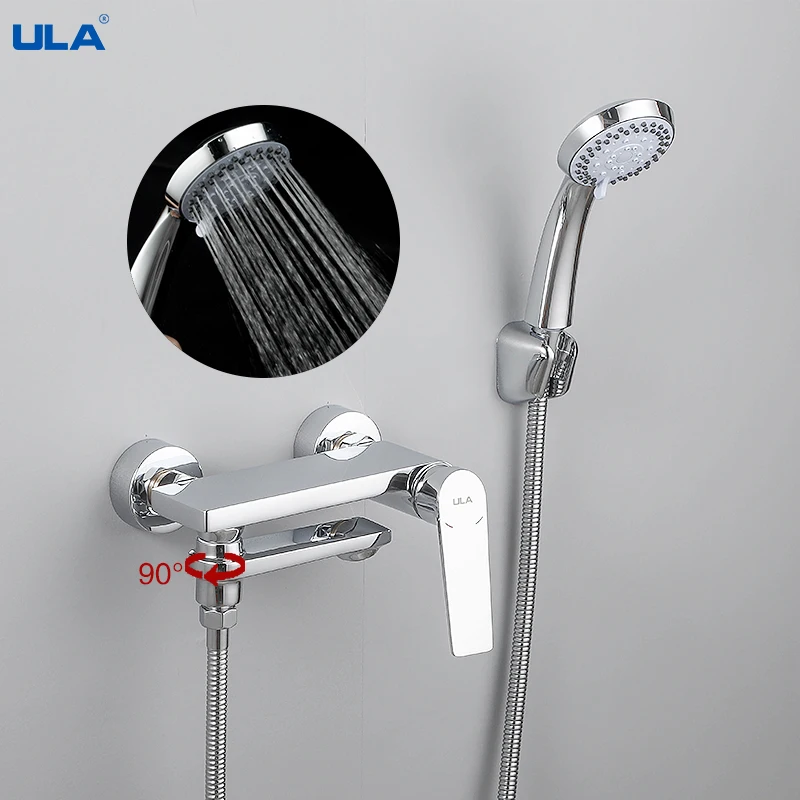 ULA Bathroom Shower Mixer Faucet Spout Bathtub Mixer Taps Hot Cold Shower Bath Mixer Spout Shower System Rainfall Shower Head