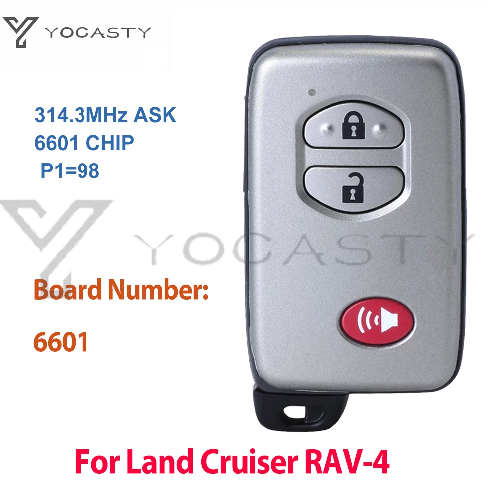 YOCASTY 271451-6601 HYQ14AEM 314.3MHz 6601 Board Number ID74 Smart Key For 2011 2012 2013 2014 2015 Toyota Land Cruiser 200 RAV4