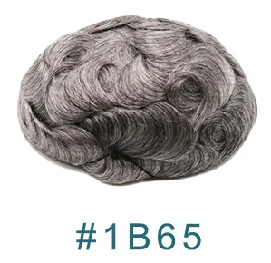 0.02mm Ultra Thin Skin 80%Density Remy Man Capillary Prosthesis System Ash Brown 1B80 White Grey Black Undetected Men's Toupee image 3