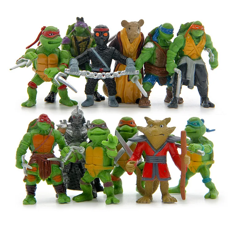 Set Turtle Mini Action Figure Cartoon Tartaruga Leo Raph Mikey Don Turtles Toys For Children Anime Figure PVC Model Doll Gifts