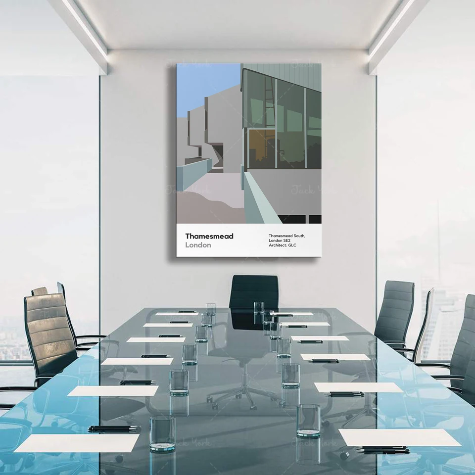 Thamesmead South // Печать плакатов // Модернистская/Брутилистская лондонская архитектура // Цифровая иллюстрация