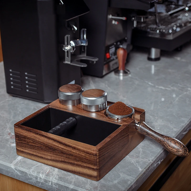 Wood Coffee Filter Tamper Holder Espresso Tamper Mat Stand  Cafe Tools Knock Box Slag Box Coffee Accessories for Barista