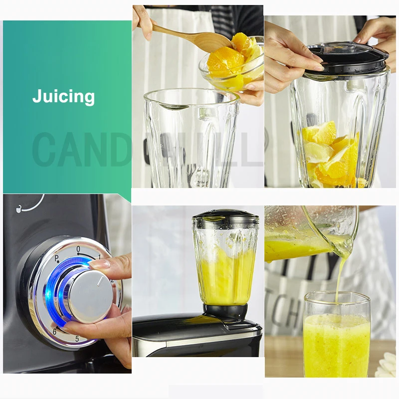 Candimill 6,5l misturador de suporte creme batedor de ovo massa amassar moedor de carne espremedor liquidificador processador de alimentos