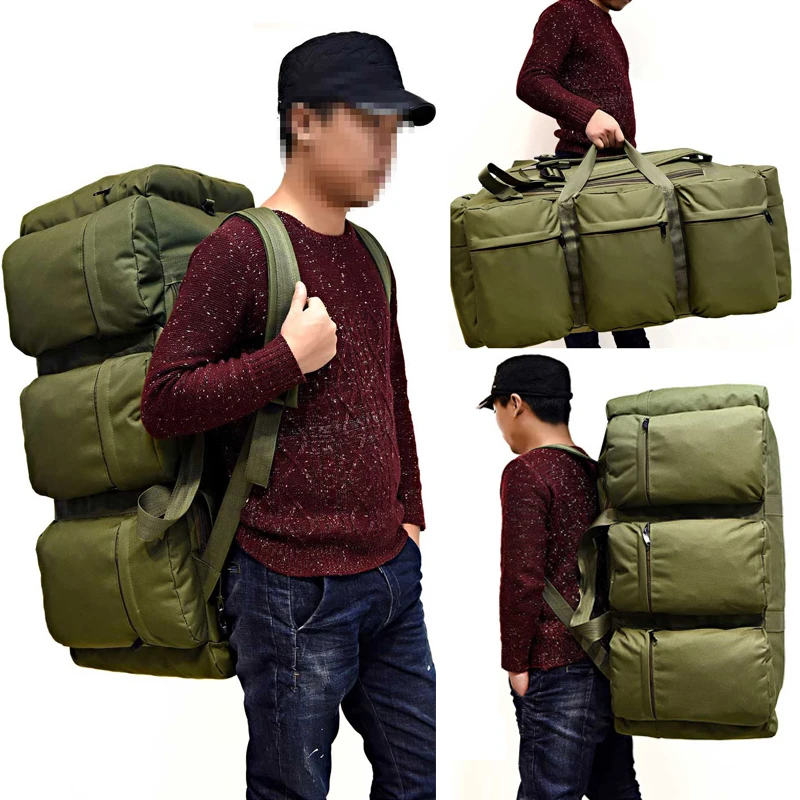 Bolsas de viaje de gran capacidad para hombres, mochila táctica militar de lona, impermeable, senderismo, escalada, Camping, XA216K, 90L