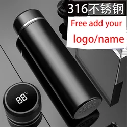 Custom logo Intelligent Digital Thermos Tea Mug Water Cup Touch Display Temperature Stainless Steel Creative Thermoses Gifts