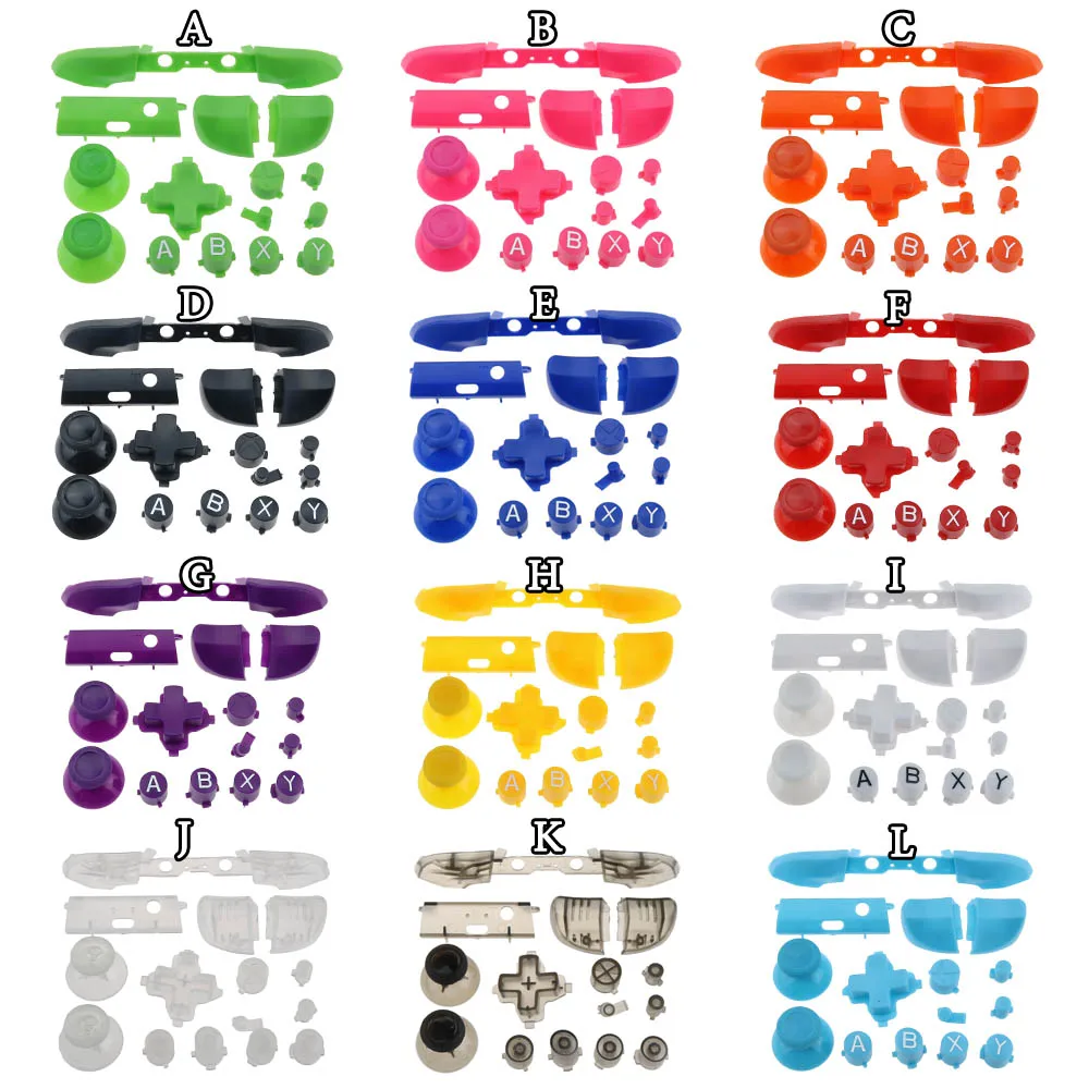 Полный комплект бамперов, пусковые кнопки, замена для XboxOne S Dpad ABXY грипсов, запасные части для кнопок для контроллера Xbox One S, 1 комплект