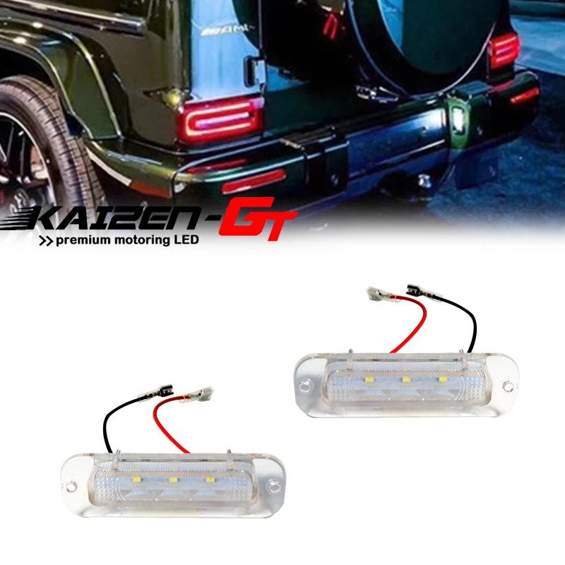 2PCS Error Free CAN-bus Xenon White Full LED Car License Number Plate Lights For 1990-2012 Mercedes-Benz W463 G500 G550 G55 AMG 