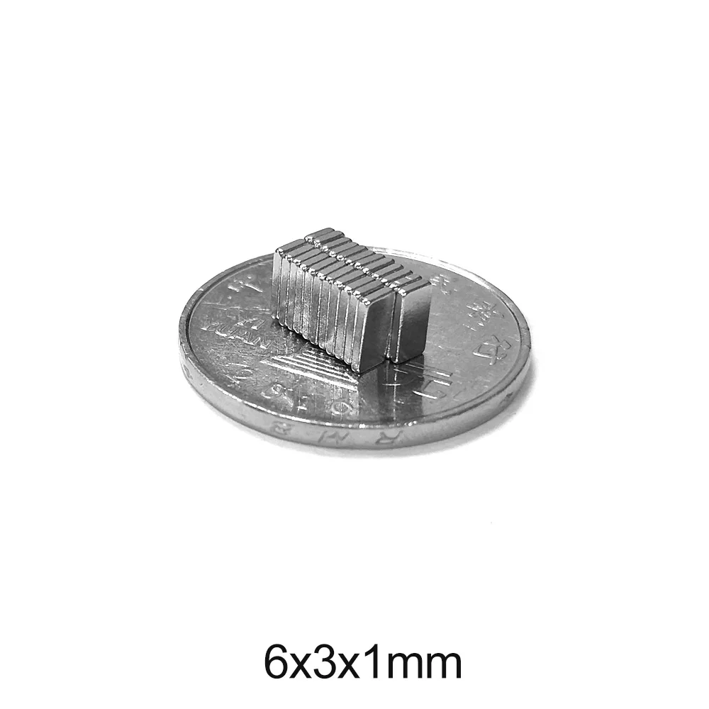 6x3x1 mm Powerful Magnets 6mmX3mm Sheet Permanent Magnet 6x3x1mm Thin Neodymium Magnetic Super Strong Magnet 6*3*1 mm