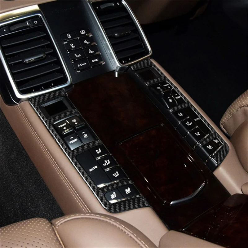 Car Decorative Interior Protection Carbon Fiber Central Control Panel Sticker For Porsche Panamera 2010-2016 Accessories