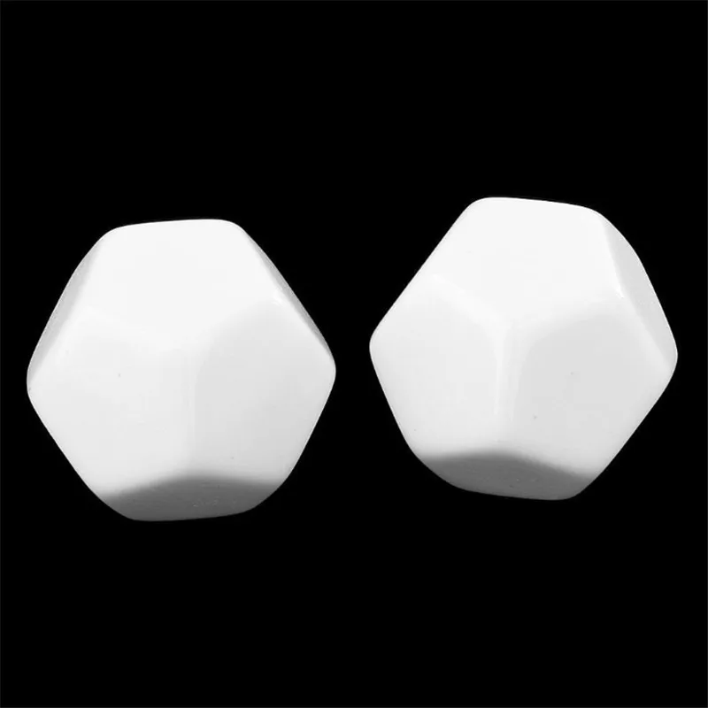 5/10/20Pcs D12 22mm Blank White Color Dice 12-Sided Can Be Written by Marker Pen for Board Games Accessories