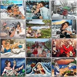 5D DIY Diamond Painting Christmas Fat Ladies Girl Cartoon Couples Full Square&Round mosaic embroidery Cross stitch home decor