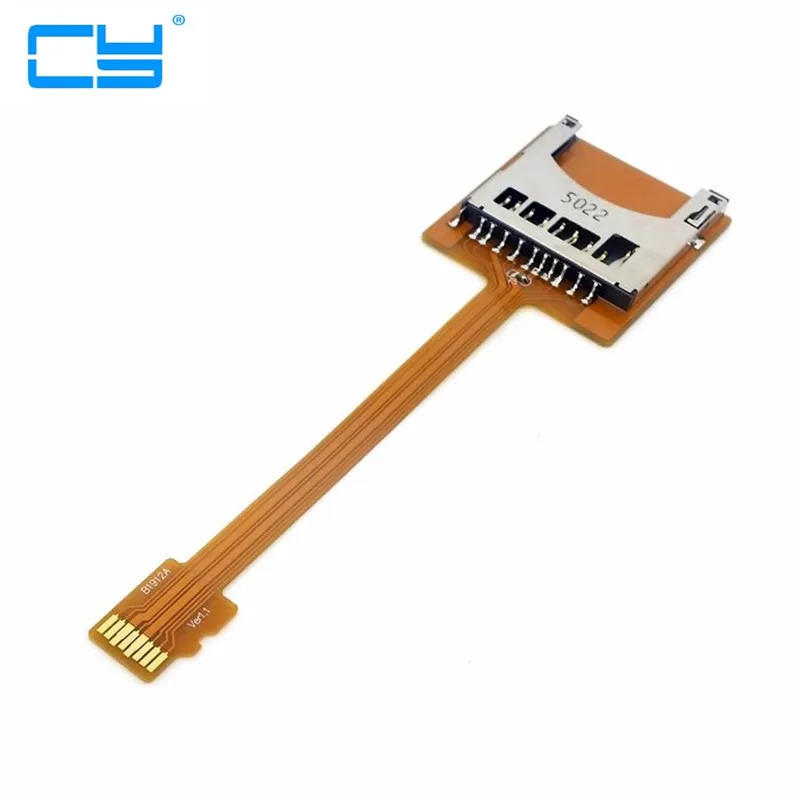 

Micro SD TF Memory Card Kit Male to SD Female Extension Soft Flat FPC Cable Extender 10cm