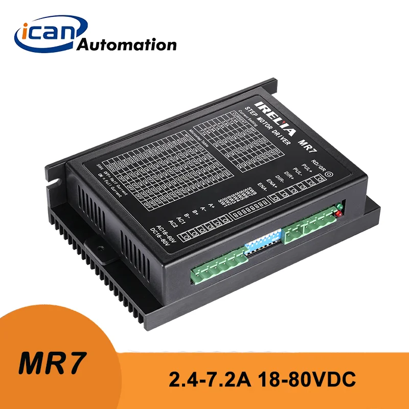 ICAN Bipolar Microstep 18-80VDC 18-60VAC 2Phase 7.2a Stepper Motor Driver MR7