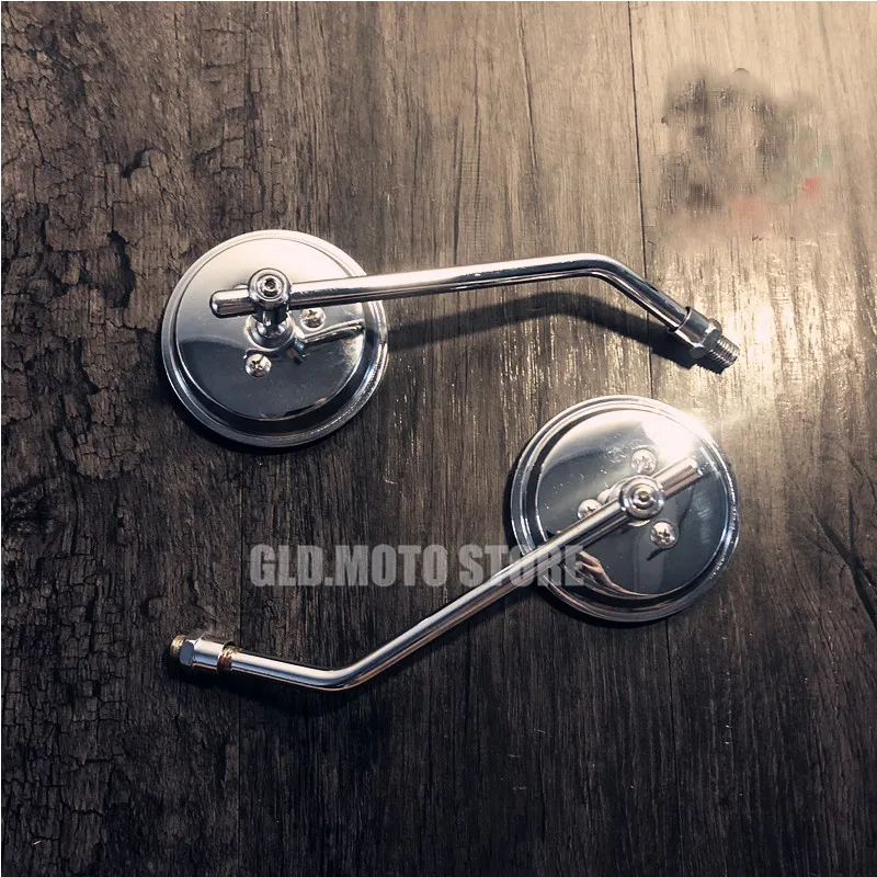 Universal Motorcycle Round Mirror Scooter E-Bike Cafe Racer Retro Rearview Mirrors Electrombile Back Side Mirror 10mm