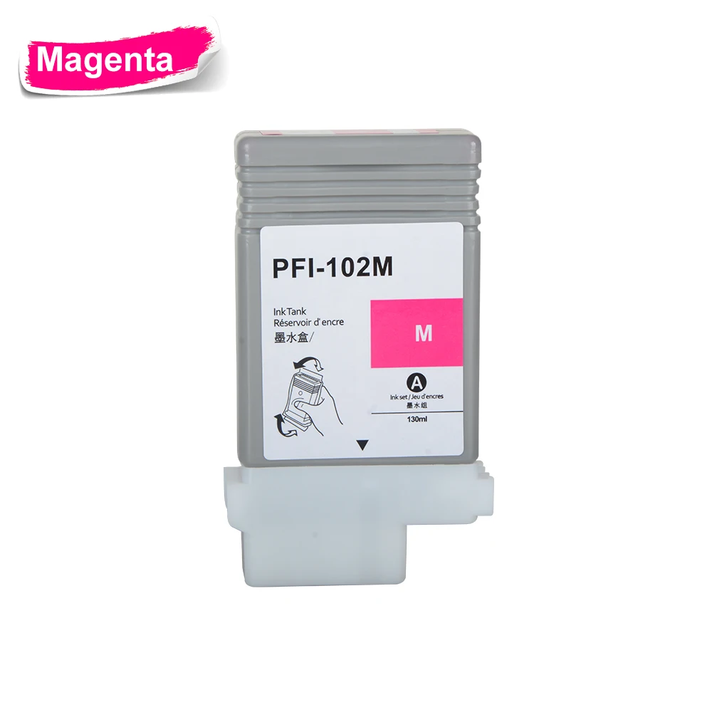 pfi 102 PFI-102 Ink Cartridge for Canon Printer iPF500/510 iPF600/605/610 iPF700/710/720/760 iPF650/655 iPF750/755 with Full ink