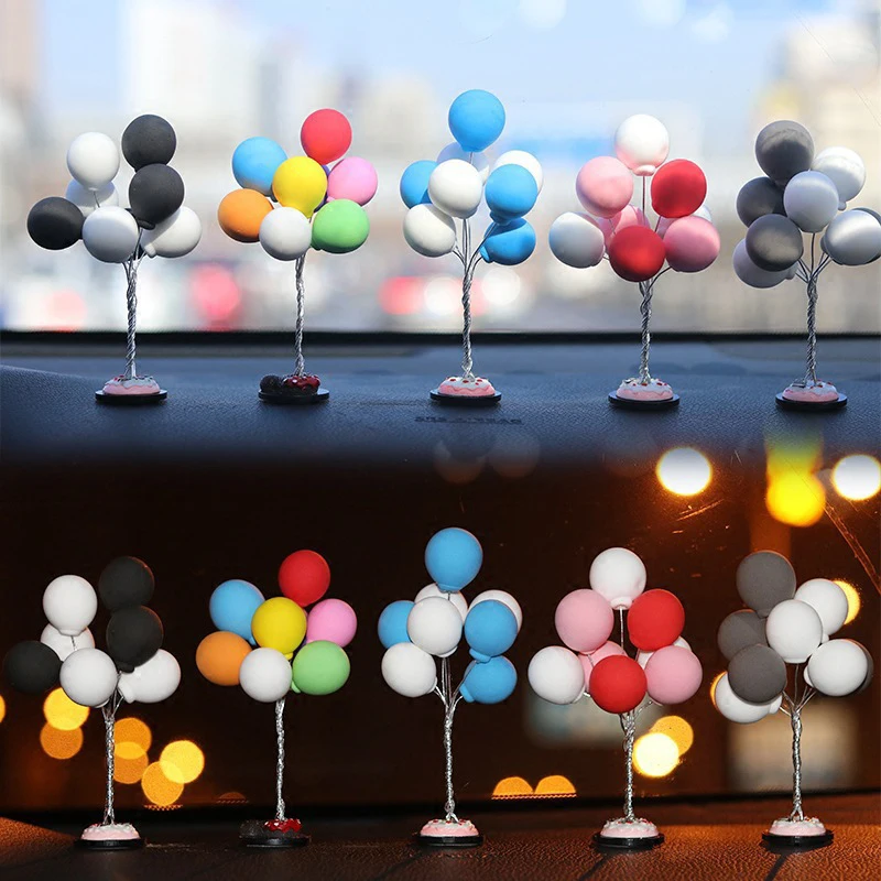 

Cute Car Interior Decoration Toys Creative Funny Auto Ornament Dashboard Colorful Rainbow Balloons Cartoon Car Accessories