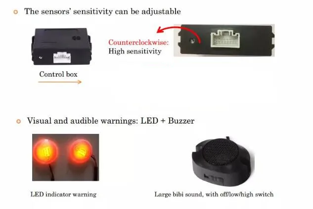 Universal BSM Car Blind Spot Monitoring System Ultrasonic 2 sensor radar 2 LED Indicator 1 Alarm  detection Lane Changing Assit