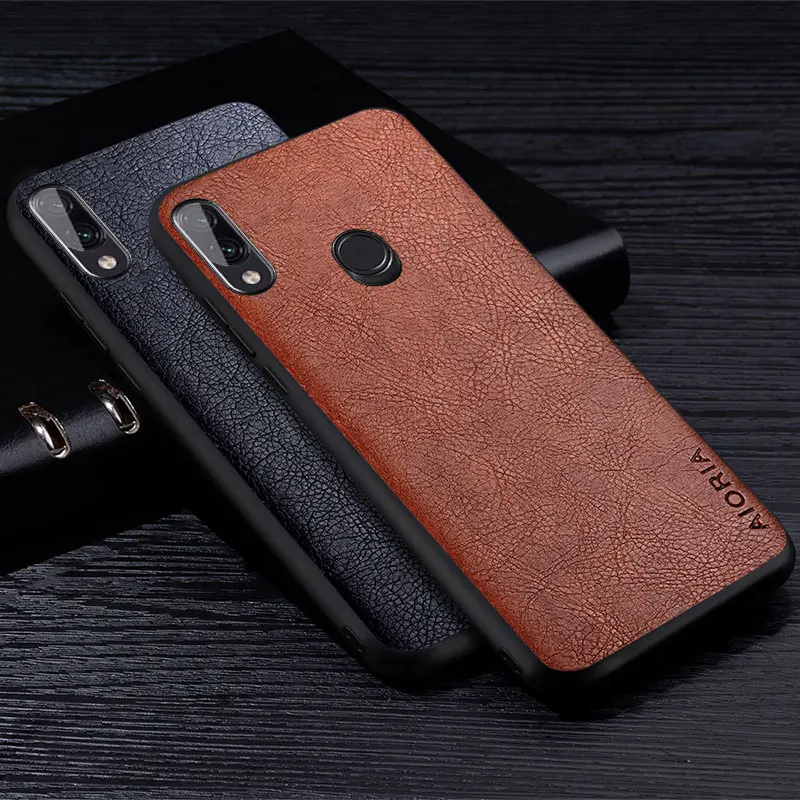 Leather Case For Xiaomi Redmi Note 7 Pro Luxury Business Style Retro Litchi Pattern Back Cover for redmi note 7 pro phone case