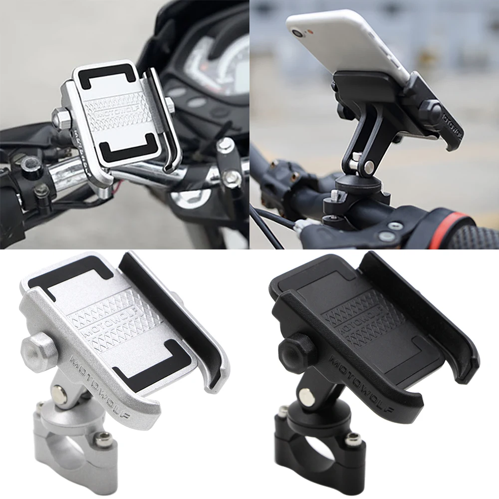 Motorcycle GPS Cell Phone Holder for 19-30mm Handlebar Mount Universal Bicycle Bike Aluminum Alloy