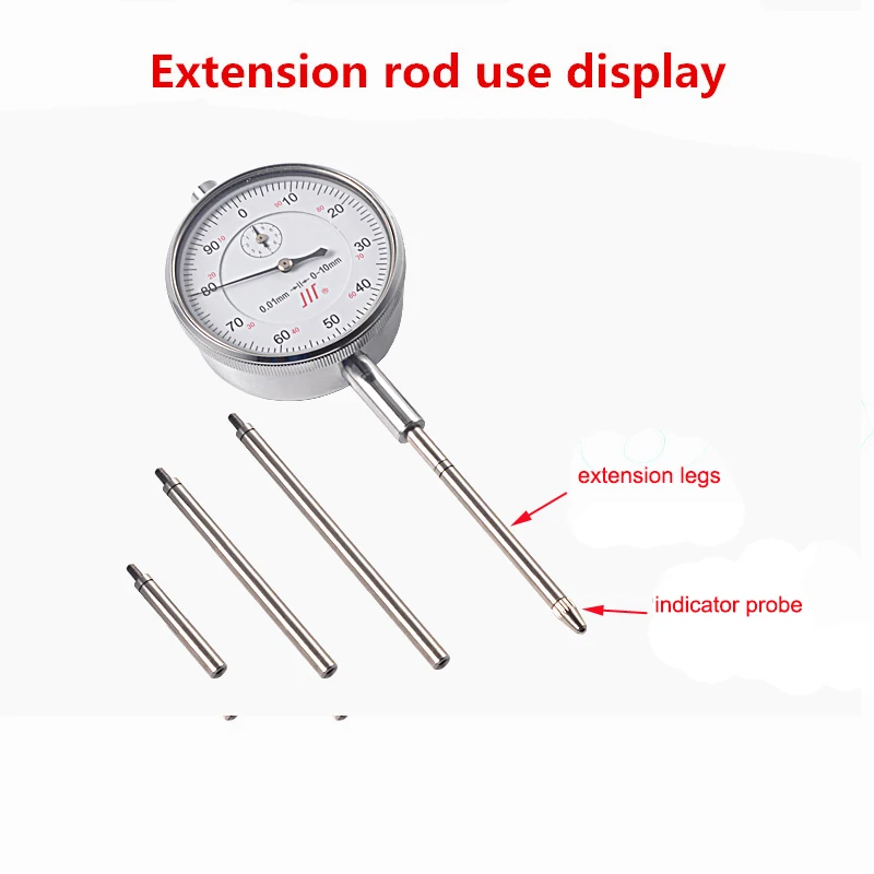 5pcs M2.5 20 40 60 80 100mm HSS Indicator Dial Rod Dia 5mm Digital Indicator Extension Stem Rod Set for Height Gauge Depth Gauge