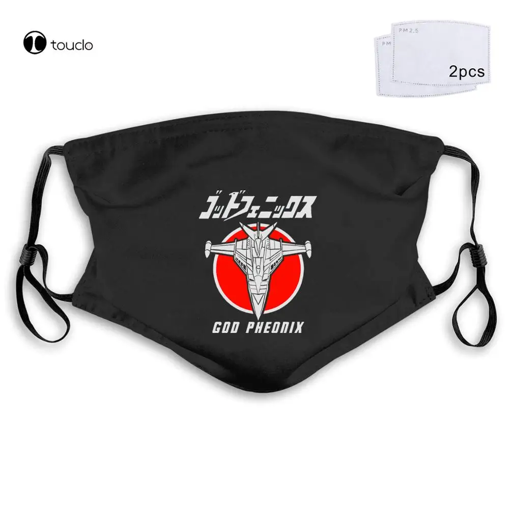 Rare Japan Retro Classic Anime Gatchaman G-Force God Pheonix Aircraft  Face Mask Filter Pocket Cloth Reusable Washable