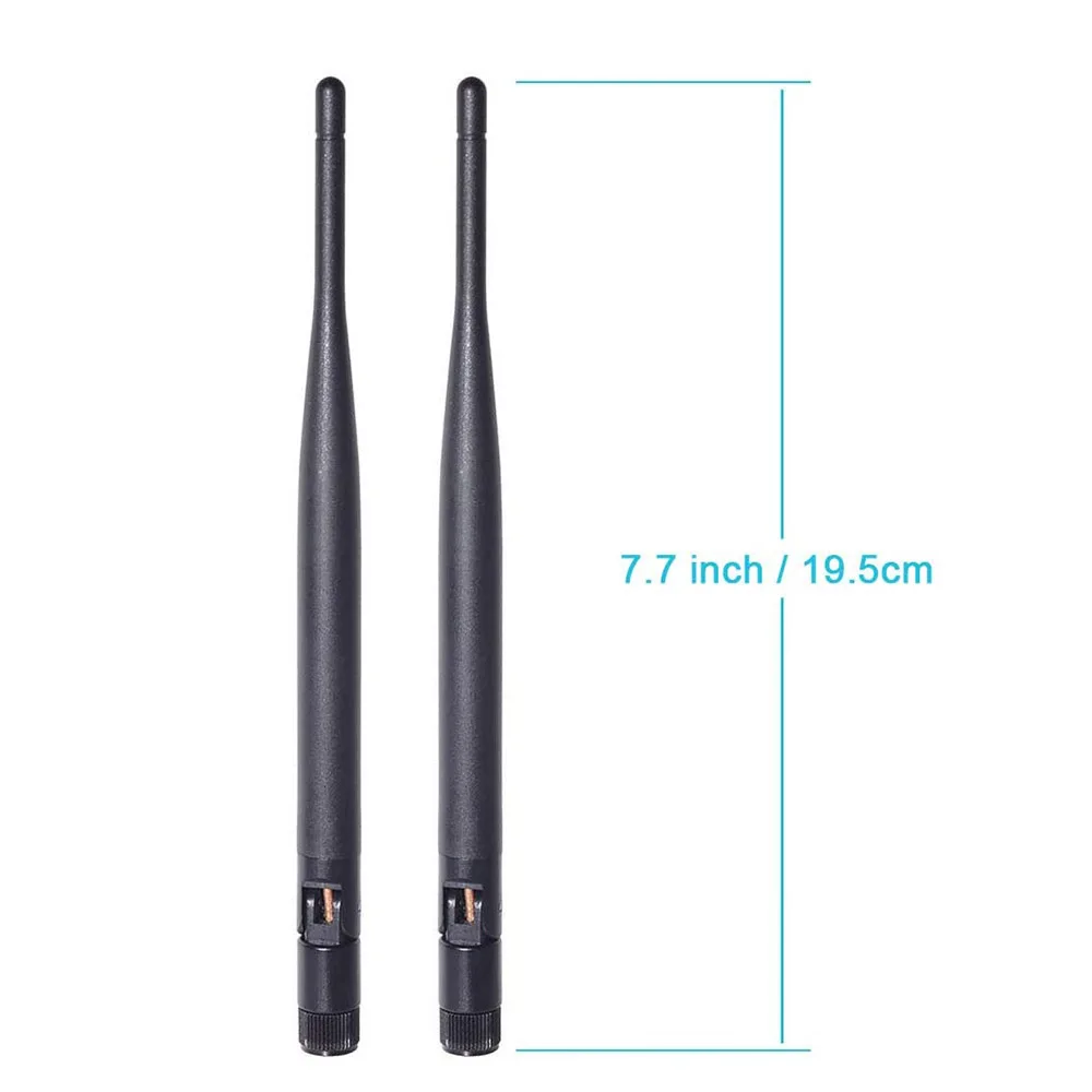 Eightwood 2-Pack 2.4GHz 5GHz 6dBi Dual Band RP-SMA WiFi Antenna for IP Camera Netgear R6400-100NAS AC1750 R6050 AC750 JCG JYRN4