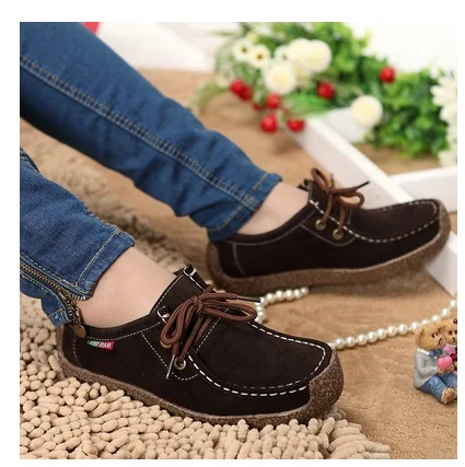 Autumn Lace-up Women Flats Comfortable Loafers Women Shoes Genuine Leather Sneakers Fashion Black Soft Casual Shoes Female