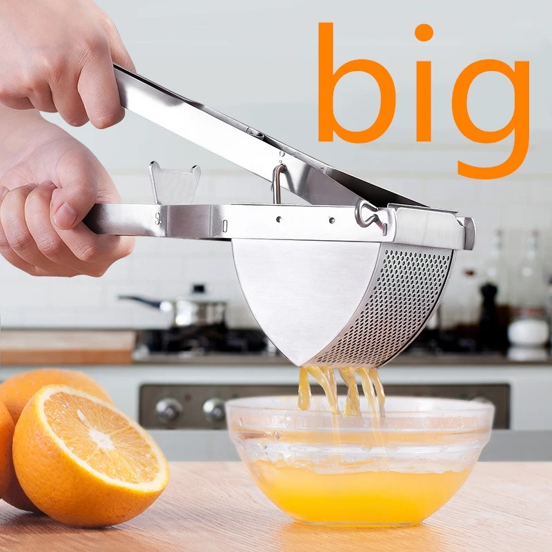 Big Lemon Squeezer Manual Stainless Steel Tangerine Juicer Fruit Orange Mashed Potatoes Kitchen Accessories Fast Multifunctional