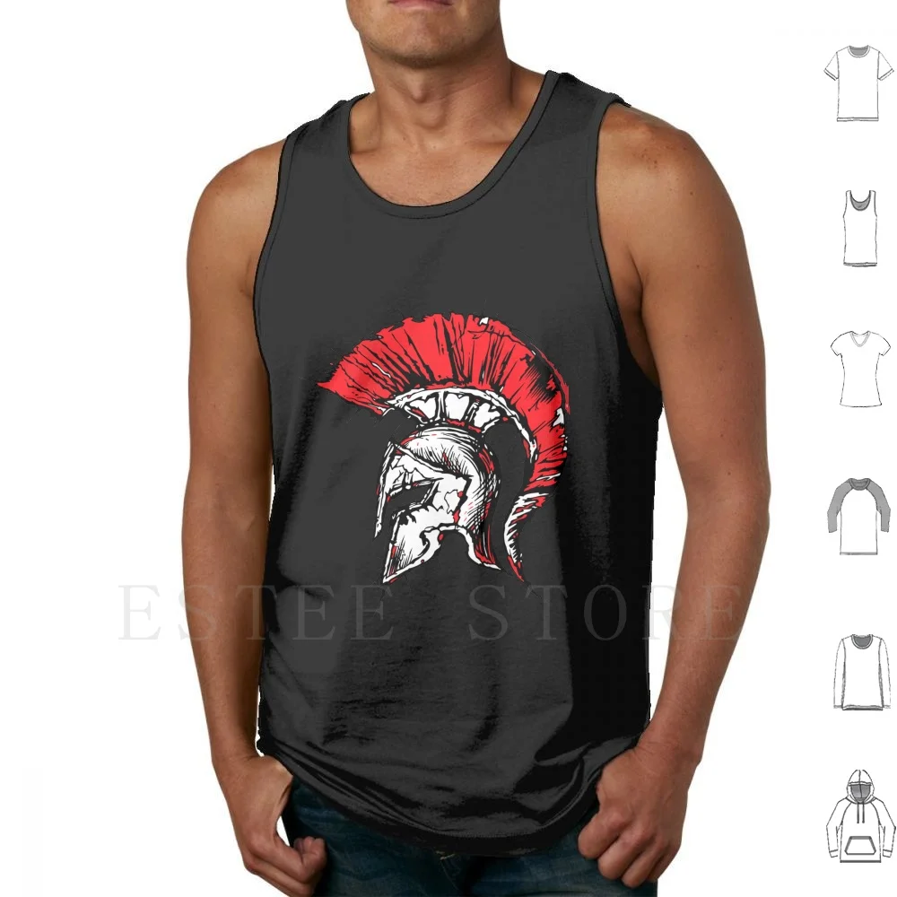 Tank Tops Vest Sleeveless Athen Helmet 300 Leonida Leonidas Greece Europe Persians Master Chief Battle Spear Elephant